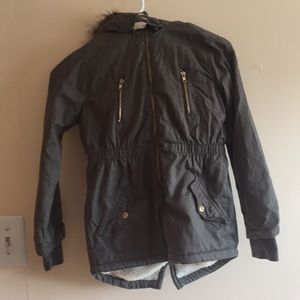 Green winter girls jacket